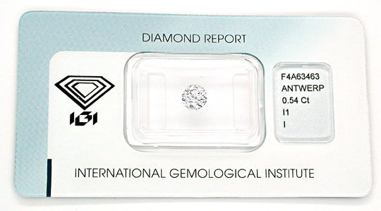 Foto 1 - Diamant, Gutachten IGI! 0,54ct Halbkaräter VG/VG, D5502