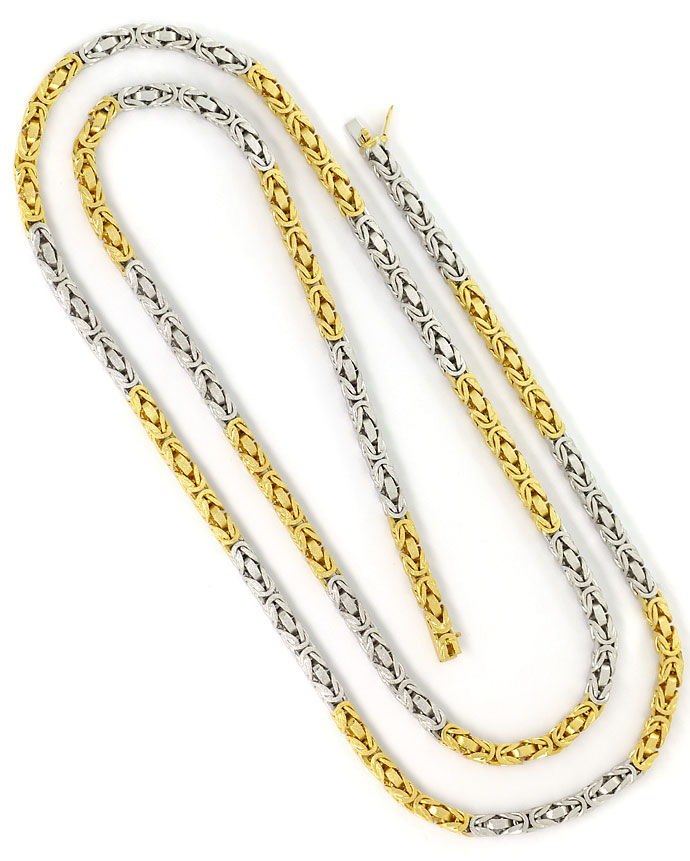 Foto 3 - Königskette in massiv 18K Gelbgold-Weißgold 90cm Länge, K2728