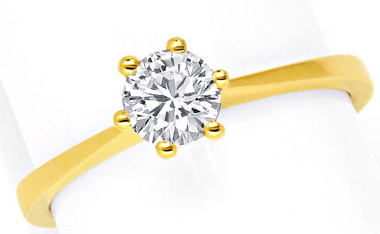 Foto 2 - Halbkaräter Brillant-Ring Gelbgold-Krappen Diamantring, R1495